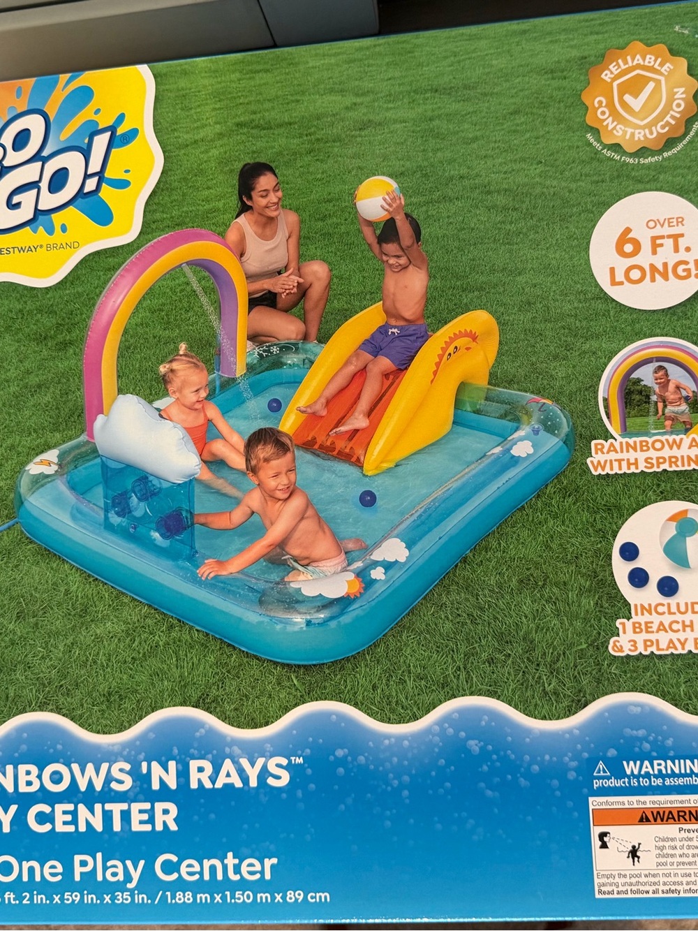 Rainbows 'N Rays Inflatable Play Center - Blue & Yellow